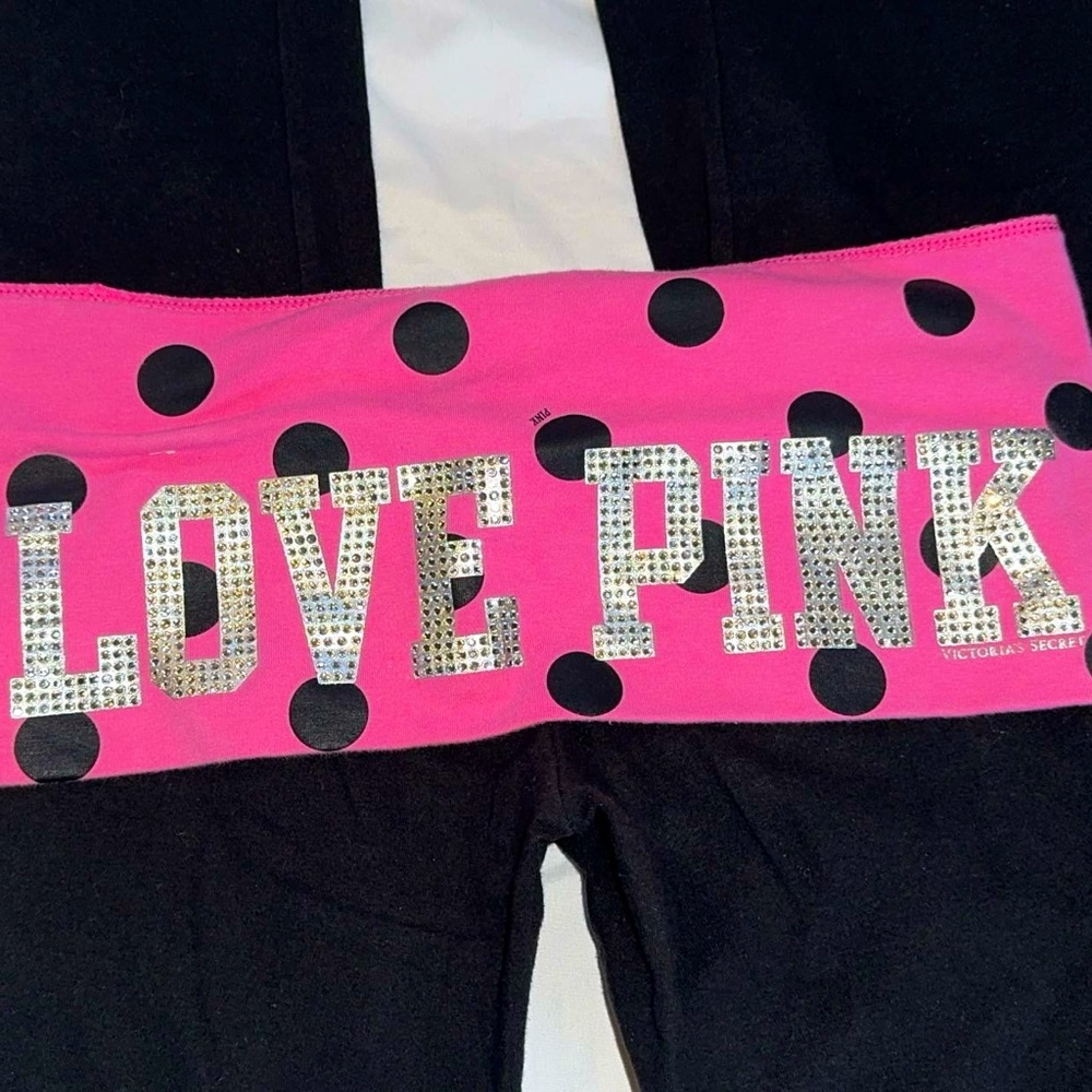 Love pink flared yoga pants y2k medium
